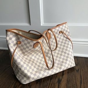 Louis Vuitton large Never full tote white damier